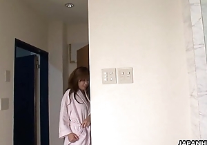 Cute Asian teen has a gewgaw session in the bathroom