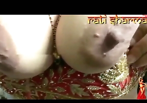 Spectacular boobs, girl showcases nipple, Hindi audio