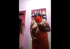 BJP BBW Indian Aunty Showing Her Chubby Bristols At hand Office-holder