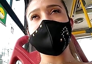 Sara sprays down the omnibus