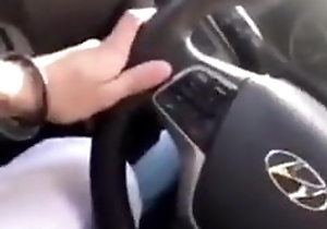 Woman in a hijab sucks Christian cock in put emphasize car