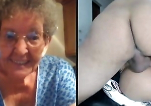 Granny watches gays on webcam having it away