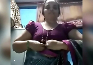 Tamil Iyer Maami, wife demonstrates boob 2