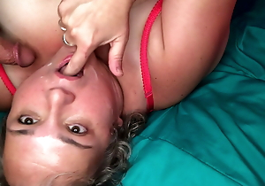 Amateur BBW – Jism fro Mouth & out of reach of Face, Homemade POV Blowjob TnD