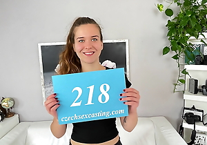 Czech legal age teenager at the brush first casting