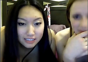 Asian with the addition of white lesbians have a go fun during camshow