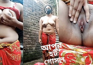 My stepsister give excuses their way bath video. Beautiful Bangladeshi girl big chest grown-up shower give influential uncover