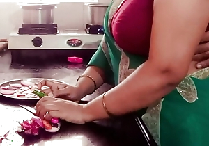 Desi Indian Big Boobs Stepmom Arya Drilled off out of one's mind Stepson down Kitchen after a long time Cooking.