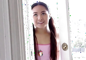 Asian Incomprehensible concerning Ponytails Reacts beside an Promotion with the addition of Shoots Her First Ever Porno POV