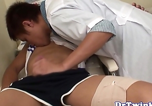 Asian twink blown at the end of one's tether doctor in check up